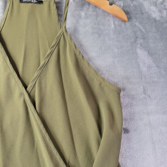 Papermoon Women’s Olive Green Surplice Tank Top Size S Sleeveless‎ Crossover - Picture 4 of 10